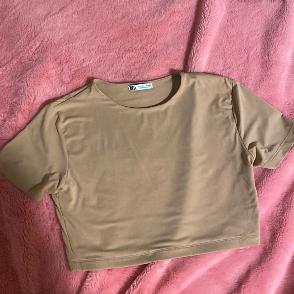 Zara tan crop top